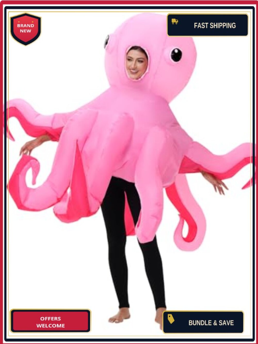 Inflatable Octopus Costume Adult Blow Up Sea Animal Halloween Cosplay
